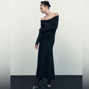Zara midi off shoulder dress
